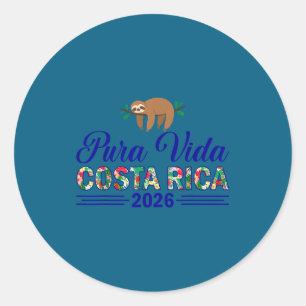 Pura vida costa rica 2026 tropical travel funny classic round sticker