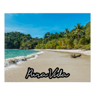 Pura Vida Costa Rica Beach Photography Art Poster