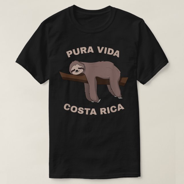 Pura Vida Costa Rica - Cool Costa Rica Sloth  T-Shirt (Design Front)