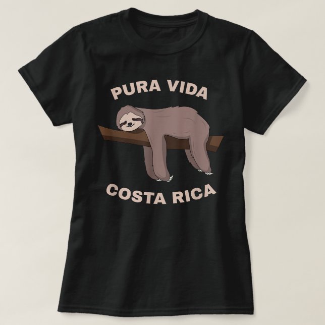 Pura Vida Costa Rica - Cool Costa Rica Sloth  T-Shirt (Design Front)