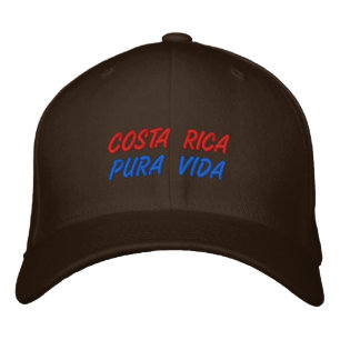 PURA VIDA COSTA RICA EMBROIDERED HAT