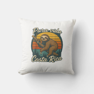 Pura Vida Costa Rica Sloth Sunset T-Shirt Cushion