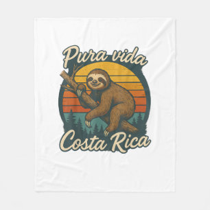 Pura Vida Costa Rica Sloth Sunset T-Shirt Fleece Blanket