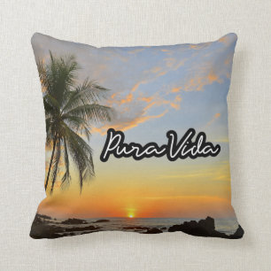 Pura Vida Costa Rica Sunset Beach Cushion