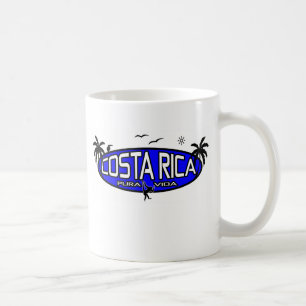 Pura Vida Costa Rica - Tropical Oval - Blue Coffee Mug