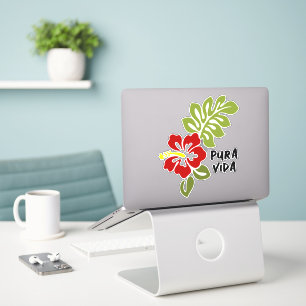  Pura Vida Hibiscus Custom-Cut Vinyl Sticker