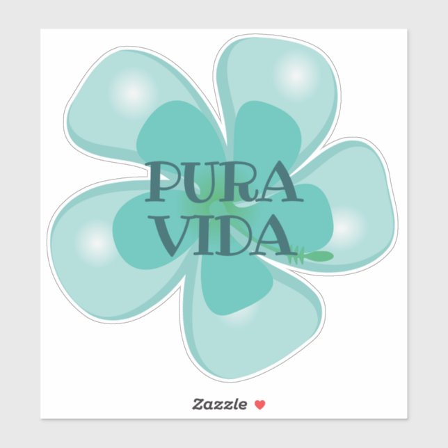 Pura Vida Hibiscus Custom-Cut Vinyl Sticker (Sheet)