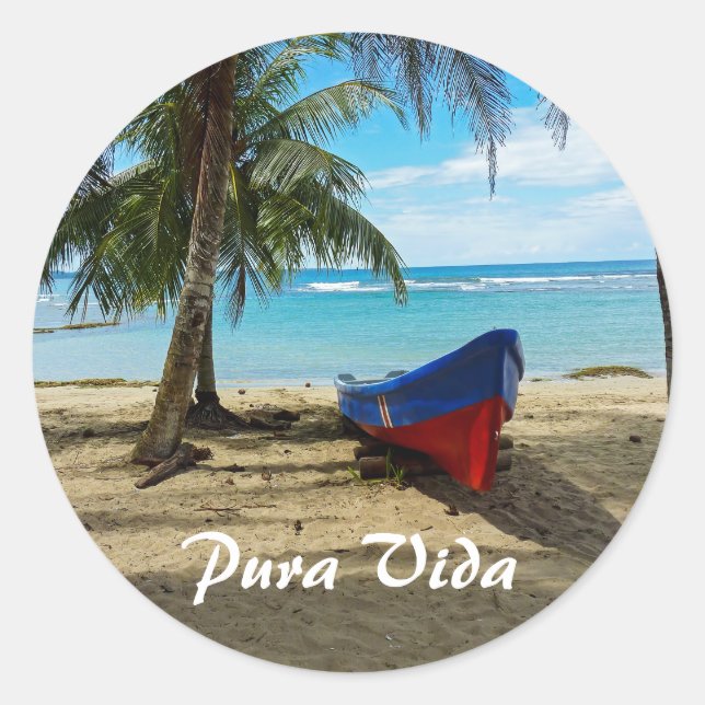 Pura Vida in Costa Rica - Central America Classic Round Sticker (Front)