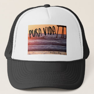 Pura Vida Ocean Beach Sunset Photo Trucker Hat