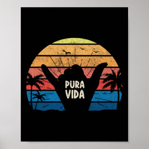 Pura Vida Shaka Sign Surfing Retro Summer Vintage 
