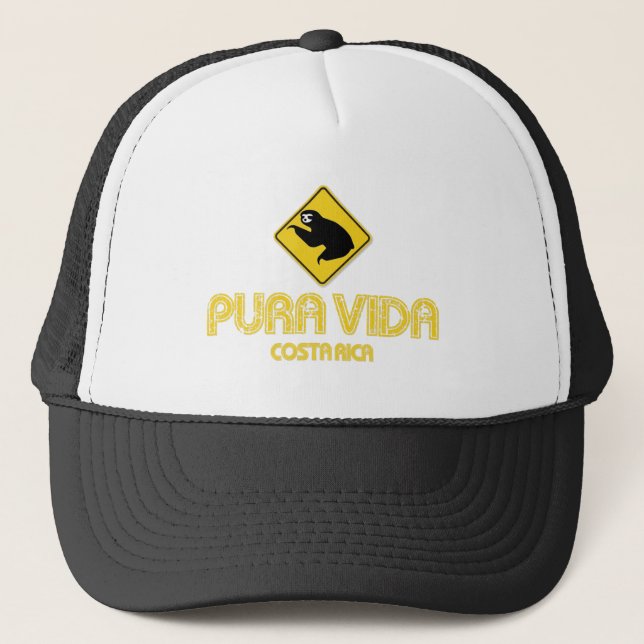 Pura Vida Sloth Crossing Costa Rica Hat (Front)