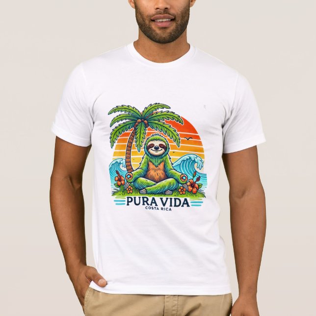 Pura Vida Sloth meditating 01 T-Shirt (Front)
