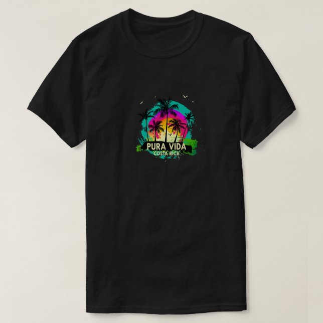 Pura Vida Souvenir Retro Sunset Premium T Shirt (Design Front)