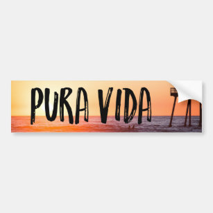 Pura Vida Sunset Beach Tropical Bumper Sticker