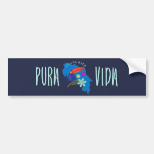 Pura Vida Toucan Costa Rica Bumper Sticker