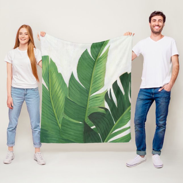 Pura Vida - Tropical Leaves Fleece Blanket (In Situ)