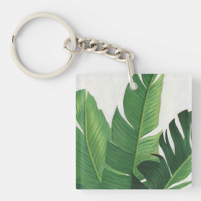 Pura Vida - Tropical Leaves Key Ring (Front)