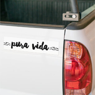 Pura Vida Wave Costa Rica Bumper Sticker