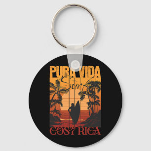 Pura Vide Costa Rica Surfing Key Ring