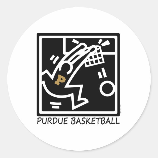 Purdue Basketball Dunk  Classic Round Sticker (Front)