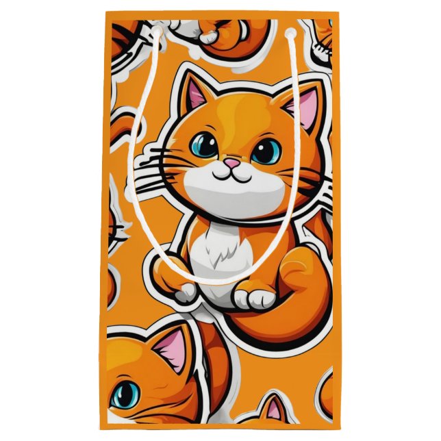 Purdy  Orange Kitty Small Gift Bag (Front)