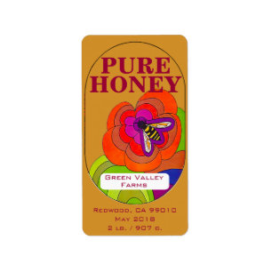 Pure Amber Honey Jar 2 lbs./907 g. Label