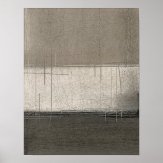 'Pure Awesomeness' Beige and Brown Abstract Art Poster