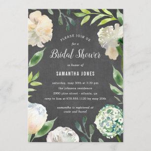 Pure Beauty Chalkboard Shower Party Invitation
