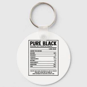 Pure Black Nutritional Facts Black History Month  Key Ring