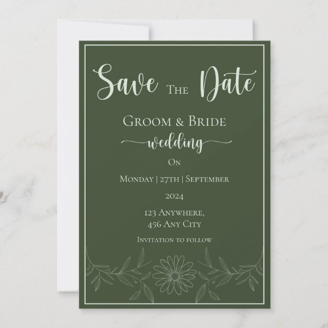 Pure Bliss: Daisy Flower Wedding Save The Date (Front)