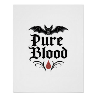 Pure Blood Gothic Bat Design | Dark Vampire Poster