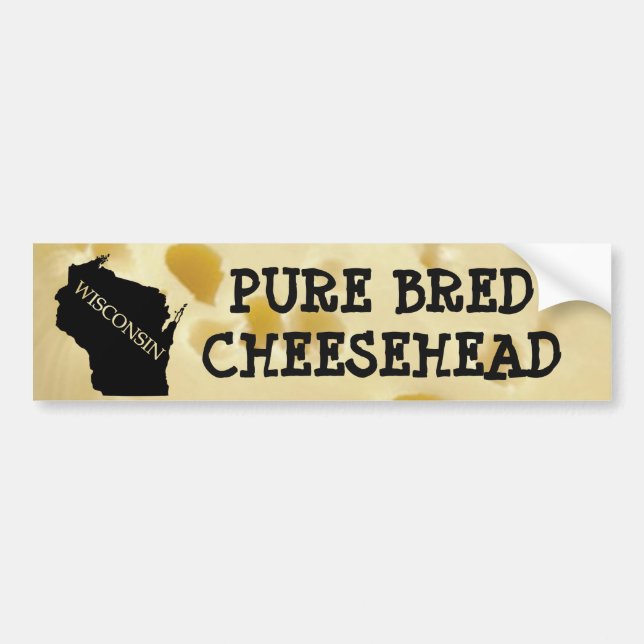 Pure Bred Cheesehead Wisconsin Funny Bumper Sticke Bumper Sticker (Front)