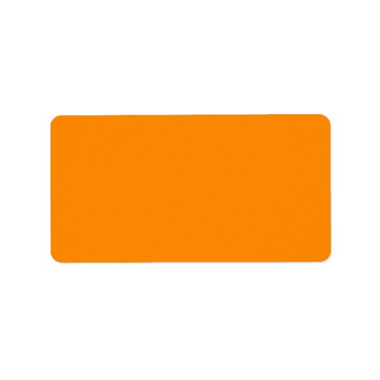 Pure Bright Orange Customised Template Blank Address Label