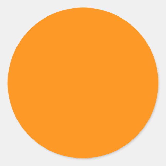 Pure Bright Orange Customised Template Blank Classic Round Sticker (Front)