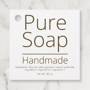 Pure Castile Handmade Vegan Soap Business Hobby Favour Tags