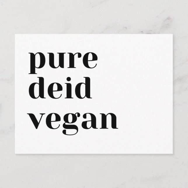 Pure Deid Vegan Postcard (Front)