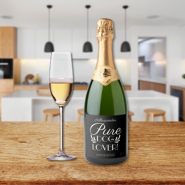 Pure Dog Lover Custom Design  Sparkling Wine Label (Pure Dog Lover Custom Design Sparkling Wine Label)