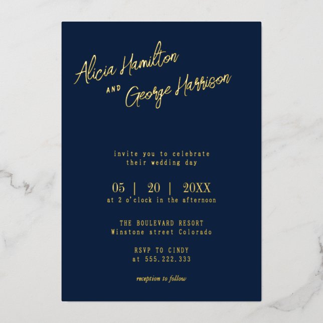 Pure Elegance: A Navy Blue and Gold Wedding (Front)