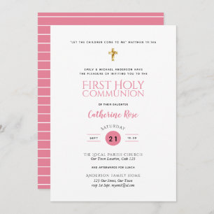 Pure Elegance First Holy Communion Invite GIRLS