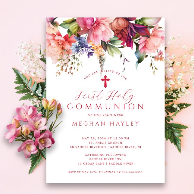 Pure Elegance Girls First Communion Invitation (Creator Uploaded)