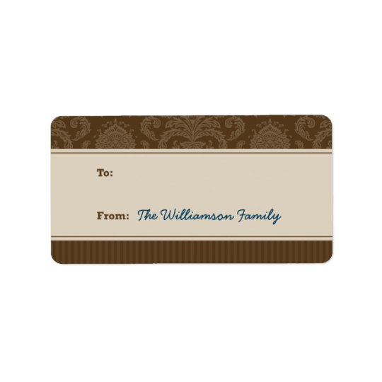 Pure Elegance Holiday Gift Tag (brown/taupe) Address Label