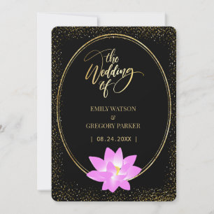 Pure elegance,  lotus pink,gold save the date