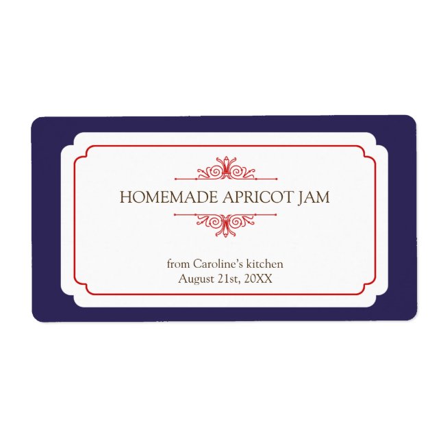 Pure elegance solid navy frame kitchen stickers (Front)