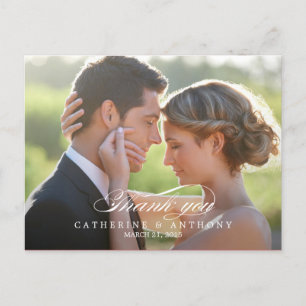 Pure Elegance Wedding Thank You Card - White