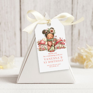 Pure Fairy 4th Birthday Blush Floral Favor Gift  Tags