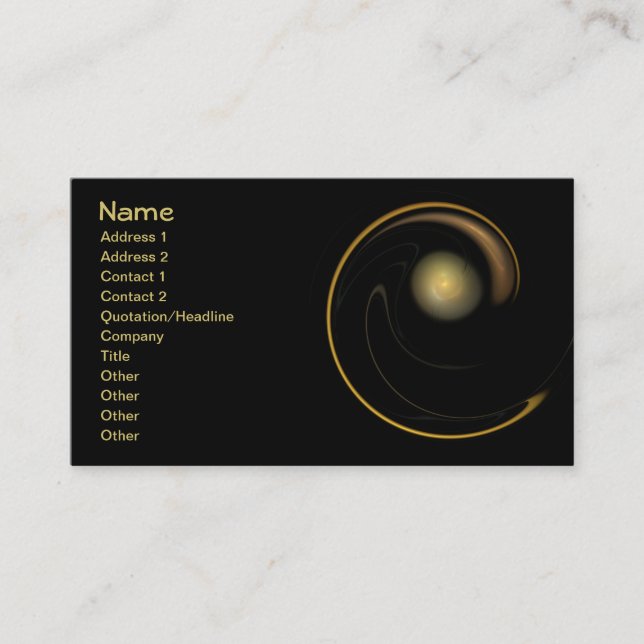 Pure Flame Brago-Mitchell Fine Fractal Art Business Card (Front)