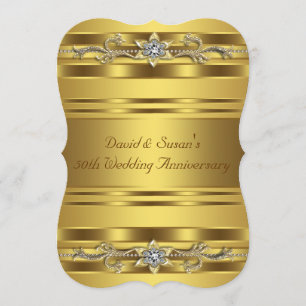 Pure Gold 50th Wedding Anniversary Party Invitation