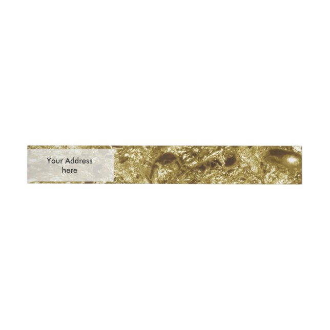 PURE GOLD Abstract Pattern + your text / photo Wraparound Address Label (Individual)