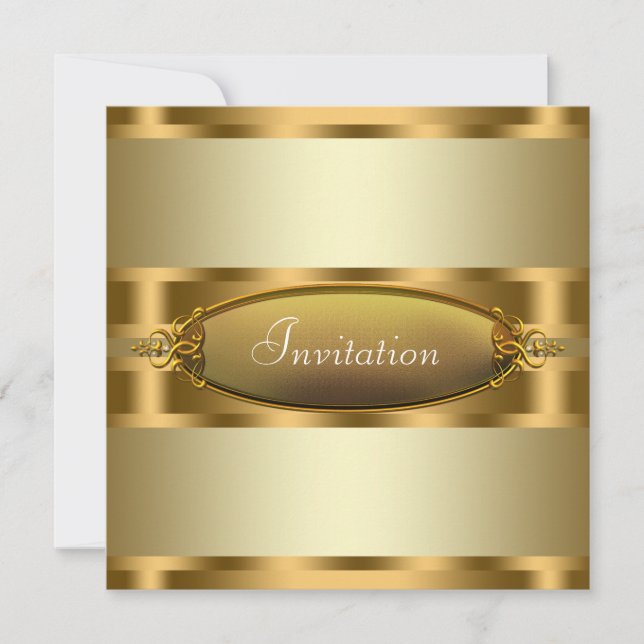 Pure Gold All Occasion Party Invitations (Front)