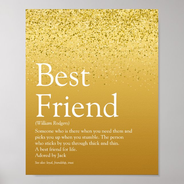 Pure Gold Best Friend Definition Glitter Glam Poster (Front)